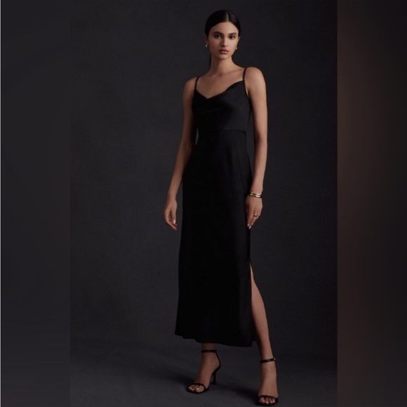 BHLDN Dresses & Skirts - NWT BHLDN Cali Satin Cowl Neck Midi Slip Dress
